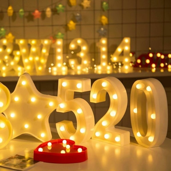 Ljusstarka LED-siffror 0 1 2 3 4 5 6 7 8 9 - Festdekorationer
