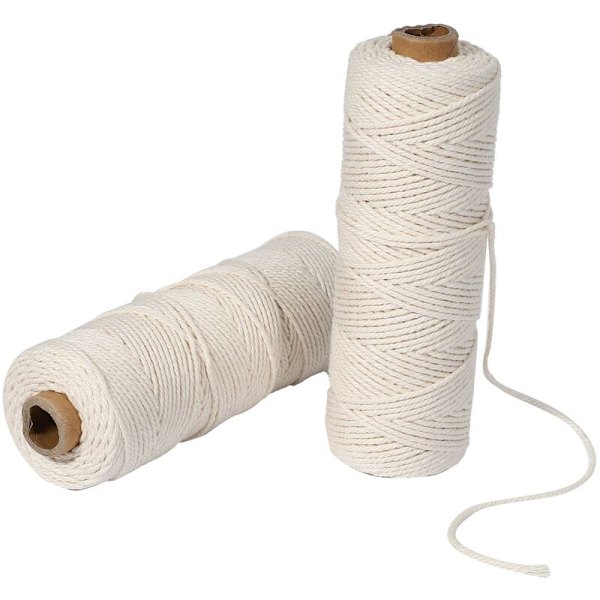 2 rullar 2 mm 100 meter för packning DIY-hantverk, hållbart rep för trädgårdsarbete