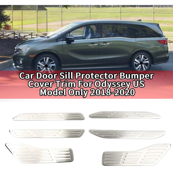 6 st/set Bil Dörrtröskelskydd Trim för Honda Odyssey US Modell Endast 2018-2020