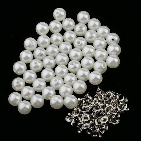 50 kpl helmiä niitti napit nastat laukku farkut koristelu DIY käsityöt - 10mm