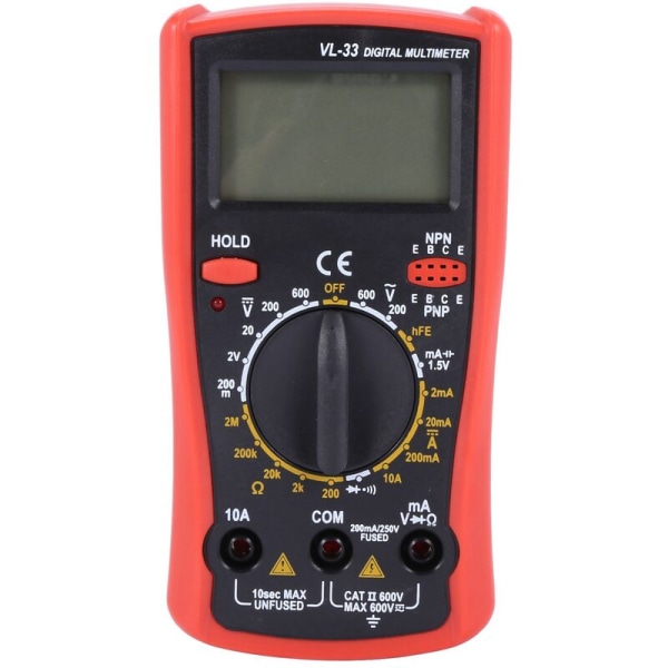 VL-33 Elektronisk Multimeter LCD Digital Multimeter Spænding Modstand Elektrisk Tester Strømmåler