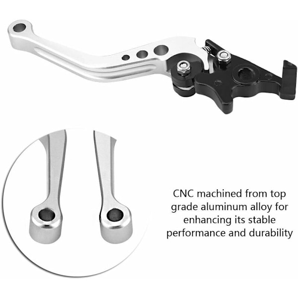 Til motorcykel bremsegreb 1 Par 22mm 7/8\" Universal Motorcykel CNC Aluminium Kobling Tromlebremsegreb (Sølv Hvid)