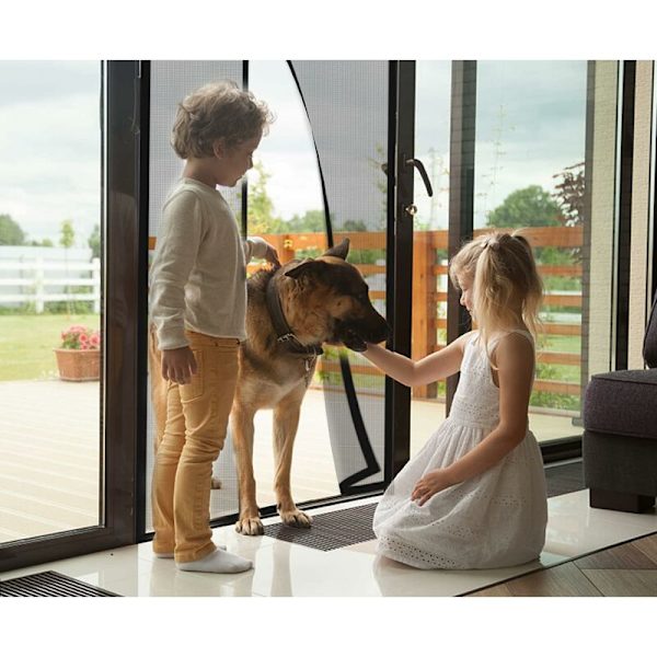Magnetisk Vindue- og Dør Myggenet 110×210cm, Anti-Flue Insektgardin, Magnetisk Skydedør Myggenet, Magnetiske Vinduegardiner Uden Bor