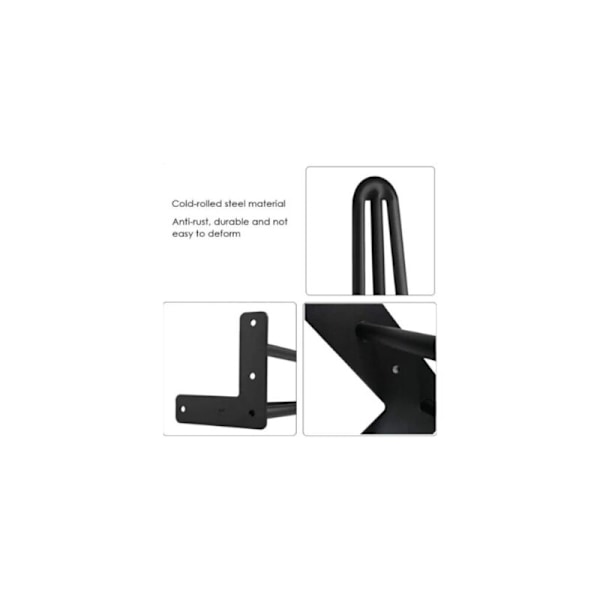 Set med 4 bordsben 10cm DlY Möbelfötter för soffbord Matbord Skrivbord ZY Svart + Fotskydd och Skruvar