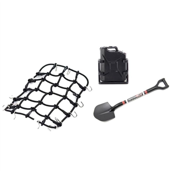 Universal Net Shovel Luggage Suitcase Simulert Dekorasjon 8Pcs/Set for TRX4 SCX10 90046 1/10 RC Bil Tilbehør Svart