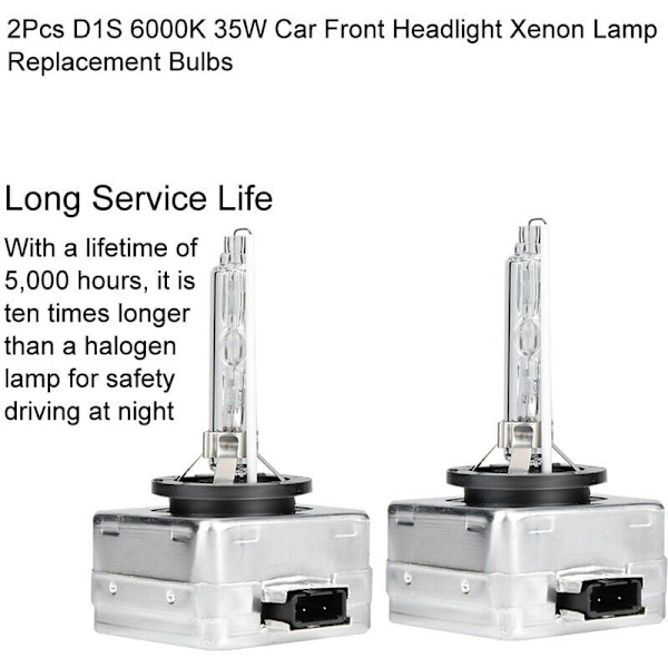 2 kpl D1S 6000K 35W auton etuvalaisimen xenon-lamppujen vaihtolamput,
