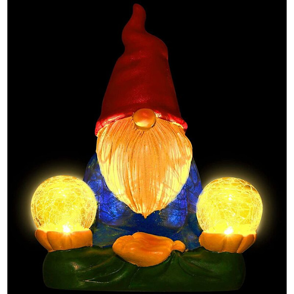 Nisse Statuer Hagedekorasjoner Nisse Solcellelys Statue Morsom Hagegård Dekorasjon for Hage Plen Ornament