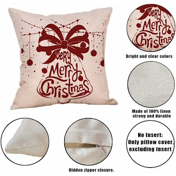 4PCS Juletema Putetrekk, Snøfnugg Putetrekk, Jule Putetrekk, Jule Putetrekk for Sofa