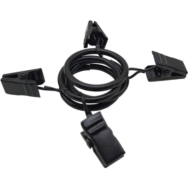 42-pack gardinringar med klämmor, dekorativa gardiner, rost, 1 tum, innerdiameter, svart