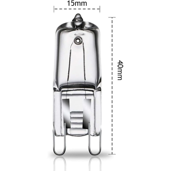 G9 Halogen Ovn Pære G9 Ovn 25W 230V 300°C Tolerance Pære 4 Pak