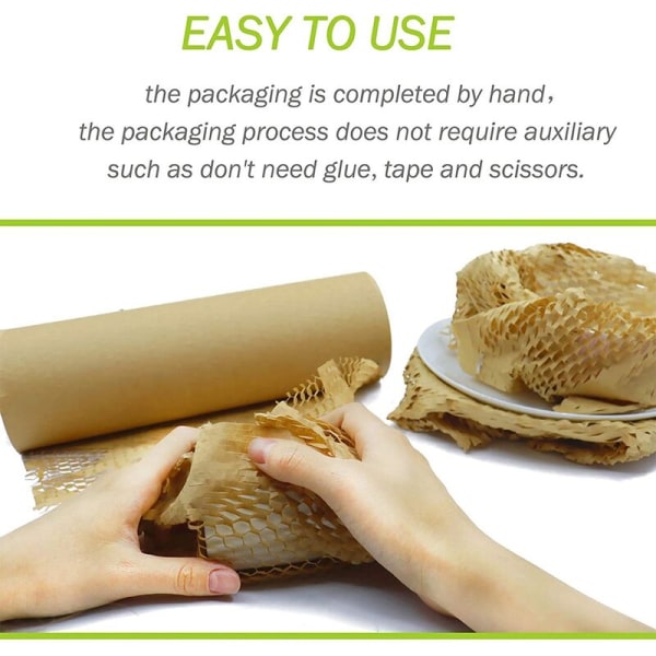 1 rulle fyllnadsmaterial bikakepappersrullar Kraftpapper för packning av ömtåliga och sköra föremål (38 cm x 50 m)
