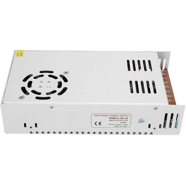 Alumiiniseoskytkinvirtalähdeadapteri DC24V LED-nauhavalolle 3D-tulostimelle (S-500-24 (24v 20.8a 500W) AC110/220V ± 15%)