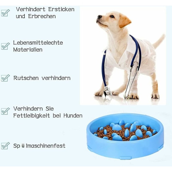 Fei Yu Langsom Foder Skål til Hunde, Langsom Foder Anti-Skrid Design Sjov Interaktiv Foder Katte og Hunde Skål, Fremmer Sund Spisning og Langsom Fordøjelse