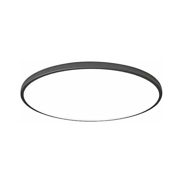 Spot Loftlampe 30W Dæmpbar LED Loftlampe, Rund Panel Loftlampe, Ø28cm, Tre Beviser - Sort Kant