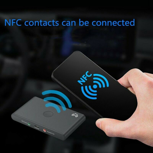 Bluetooth BT 5.0 Audio 3.5MM Sender Modtager Adapter 2 i 1 Støtte NFC Håndfri Hovedtelefon Modtager