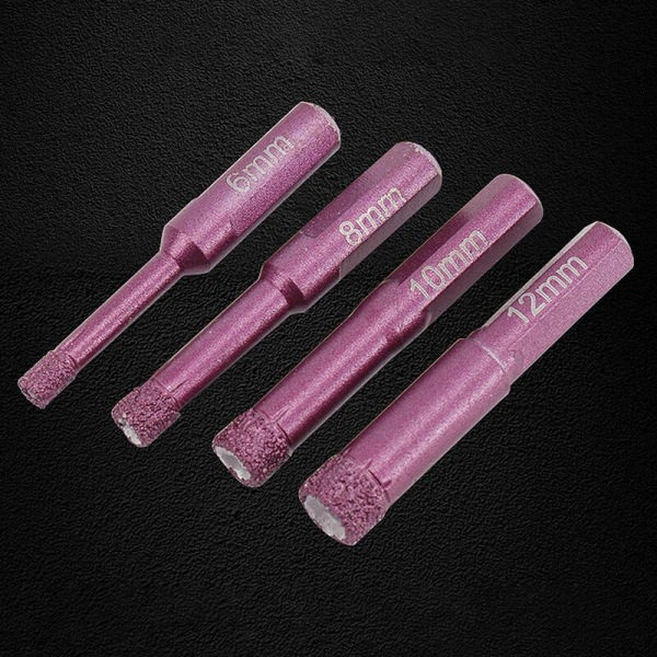 4 stk. serie keramiske borsett hullsagsett 6 mm 8 mm 10 mm 12 mm for keramiske fliser porselen marmor