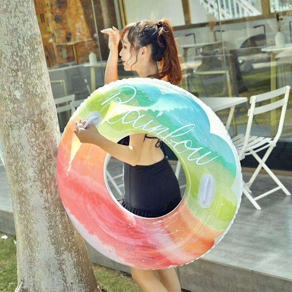 Ilmapallo, Ilmapatjat, Uivat Leikkipalloja Aikuisten ja Lasten, Kesä Uima-allas Ranta Leikkikalut, Uiva Uimarengas - Rainbow (90cm)