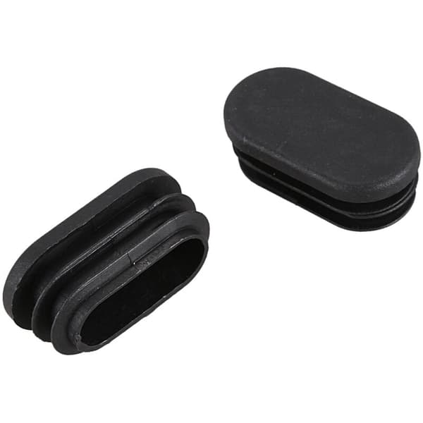 Ovalt bordstolrør rørindsats hætte 40mm x 20mm 20stk sort