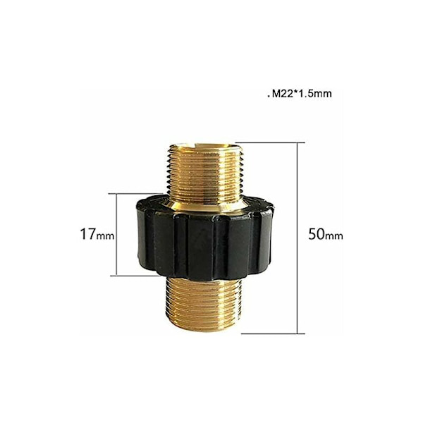 1 Hurtigkobling Slange Adapter, Rengjøringstilbehør, Høytrykks Vannpistol, Høytrykksspyler, M22 x 1.5 Dobbelthode Kompatibel med Karcher, Karcher H