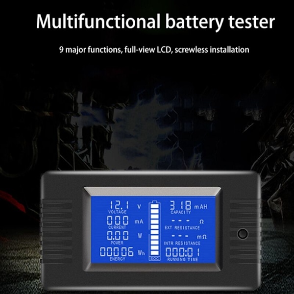 DC Voltmeter Ammeter LCD Display Digital Wattmeter Multimeter Tester Meter Monitor (Med 200A Shunt)