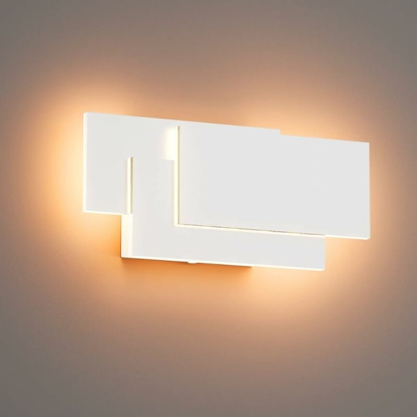 Wall light, 12W wall lamp, IP20 waterproof wall lighting, modern design, elegant bedroom, hallway wall light, warm white, white [Energy Class G]