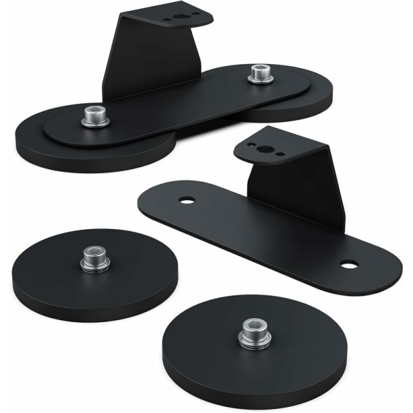 Magnetisk Base LED Stripe Monteringsbrakett, Sterk Sugkoppholder for Rett Buede Side LED Stripe Montering, 2 Pakk, Svart