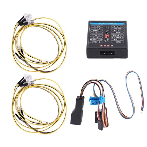 1/8 1/10 RC Bil 14 LED Belysningssystem og Bakre Blinklys Bremslys for AXIAL
