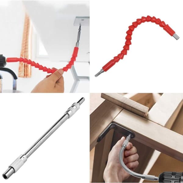 Sett med 4 fleksible borutvidelser for elektrisk drill