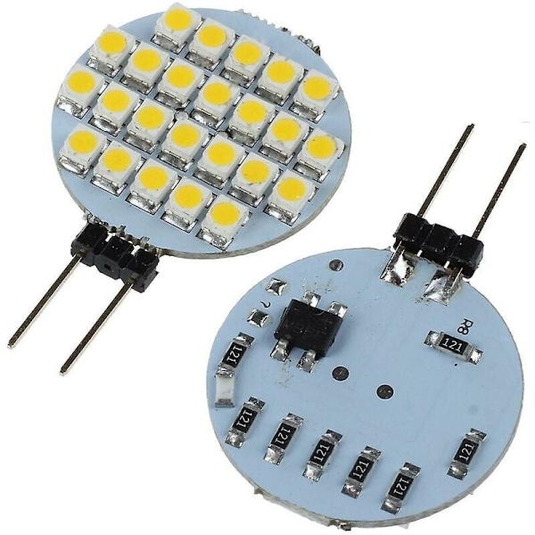 10 kpl G4 SMD 24 LED-kaappilamppua veneille, asuntoautoille ja autoille 12V lämmin valkoinen valo