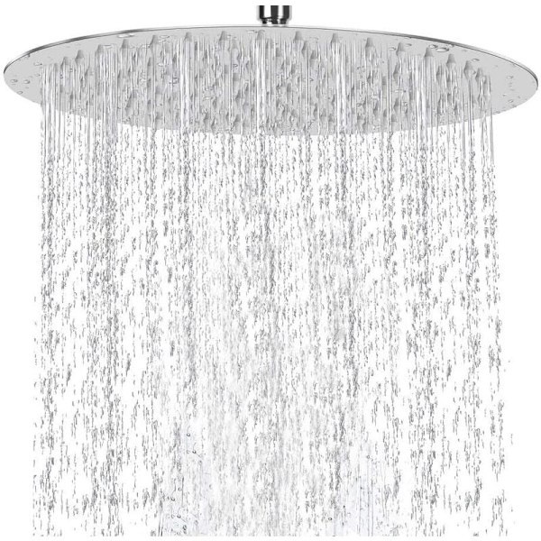 Dusjhode, 8 tommer (20 cm) Rundt Dusjhode, 304 Rustfritt Stål Regndusjhode, med Anti-kalk Dyser, Enkel å Installere, Polert Krom Finish