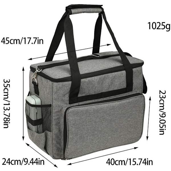 Symaskine Opbevaringspose Organizer Tote Bag Til De Fleste Standardmaskiner Og Tilbehør Grå