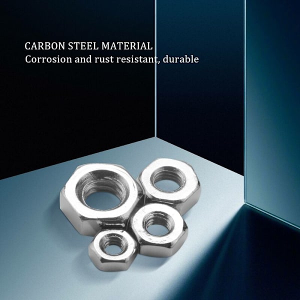 250 stk. M1.6 M2 M2.5 M3 Stål Hexagonmøtriksortiment