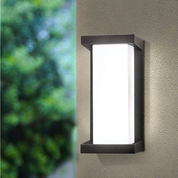 Tarjous, LED-seinävalaisin IP65 vedenpitävä 12W 5500K alumiininen suorakulmainen ulkoseinävalaisin LED-ulkovalaisin ulkovalaisin etupihalle kylpyhuoneeseen