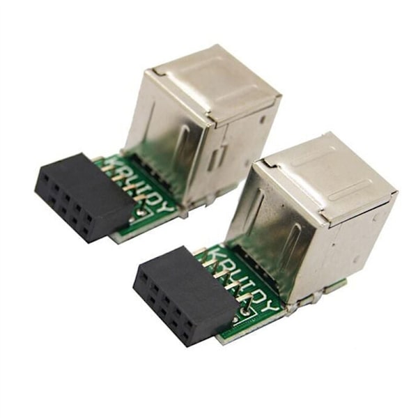 2 st Interna moderkort 9-stifts till 2-portars USB 2.0-adapterkonverter moderkort PCB-kort förlängningskort