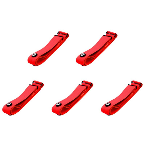 5X Hjärtfrekvensband Bröstrem för Monitor Sensorfäste Mjuk Elastisk Band Röd