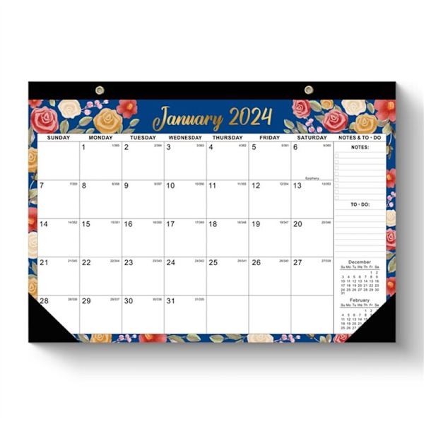 2024-2025 Väggplanerare 17 Tum X 12 Tum, Stor Väggkalender, Skrivbordskalender, 18 Månaders Skrivbord/Väggkalender Combo