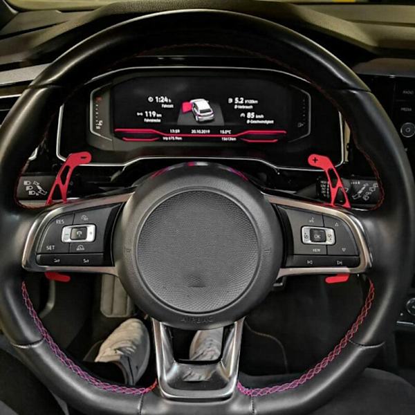 2 st röda växelpaddlar för styrning, förlängning för GOLF R GTD GTE MK7 7 2014-19