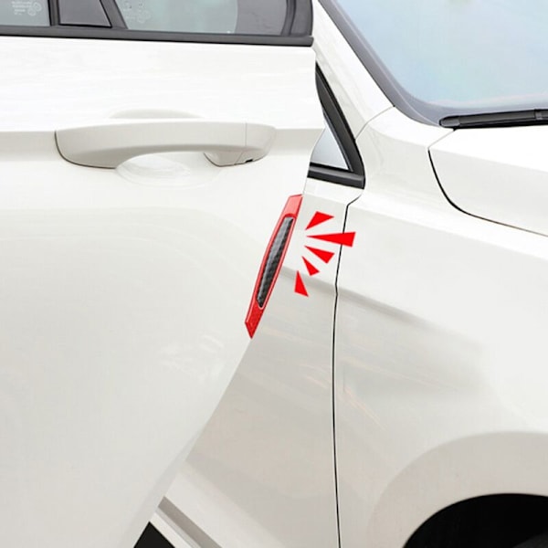 4 st bil dörr varningsdekal reflekterande remsa anti-kollisionsvarning fiber trim anti-scratch blå