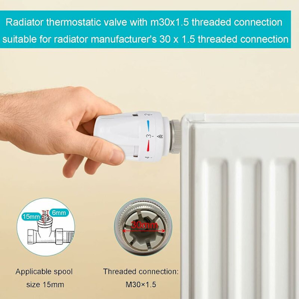 Termostatisk huvud, termostatisk huvud, termostatventiler för radiatorradiator termostatventilers ersättningshuvud termostatisk kran radiator för T