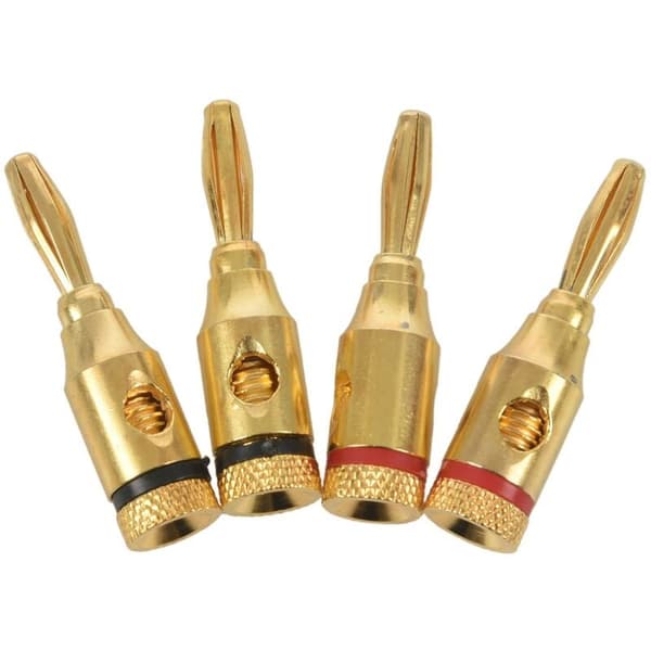 4 x 4 mm banankontakter för högtalarkabelanslutningar / Guldpläterade