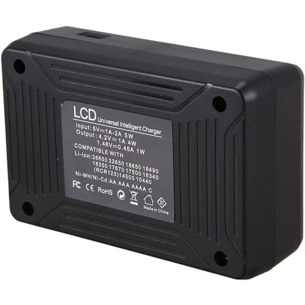 Intelligent Single Charger LCD Display Batterilader til -Ion Batteri 26650/22650/18650/18490/18350/17670