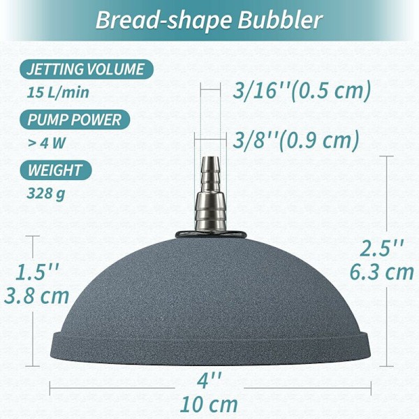 Akvarium 10cm Brødluftestein Boblediffusor Frigjøringsverktøy for Luftpumper Fisketanker Bøtter Dammer og DWC-tanker
