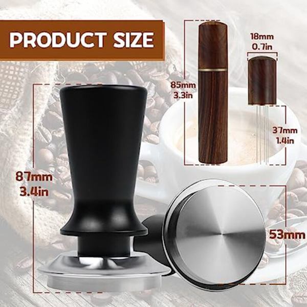 51 mm espressopress och espressokaffeblandare, espressopress, manuell press med kalibrerad fjäder i rostfritt stål