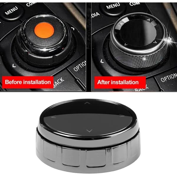 Center Console Multimedia Control Knob Keramisk Trim Cover Sort Til- 5 Knapper Bil Styling