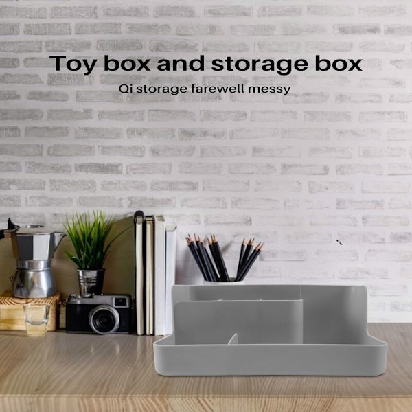 Grå Makeup Organizer Badeværelse Kosmetisk Opbevaringsboks Kontor Desktop Makeup Opbevaringsboks Diverse Artikler Beholder