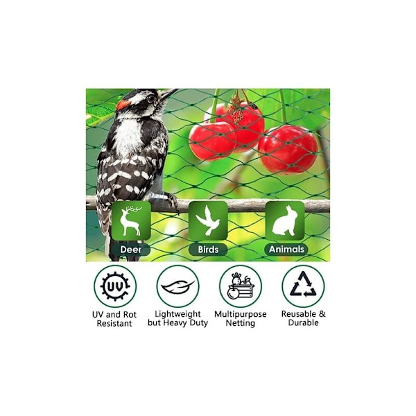 Fuglenet, Grønt Have Net 4x12m, Beskyttende Net til Planter, Beskyt Planter, Frugt, Blomster og Grøntsager
