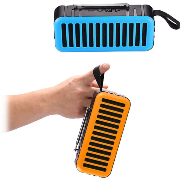Aurinkoenergialla toimiva kannettava Bluetooth-kaiutin ulkoilun taskulamppu tukee korttia/U-levyä/oranssia FM-radiota
