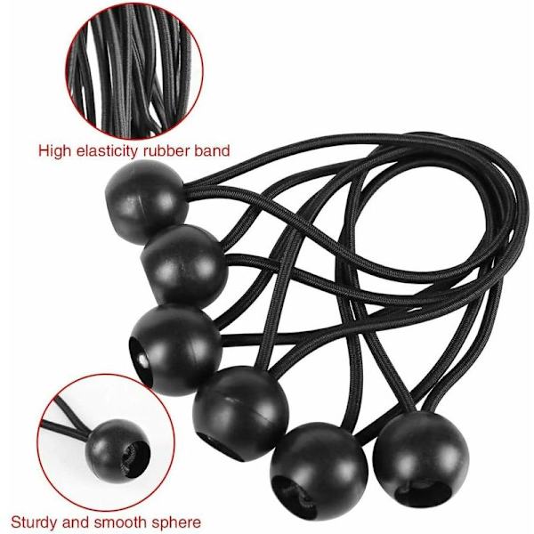 30 stycken elastiska spännare, presenningsspännare 140 mm, elastiskt presenningrep för paviljong, presenning, camping, tält, gardiner förlängningssele -