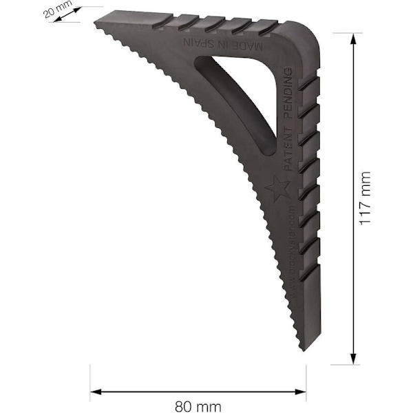 Fönsterstopp för inomhus och utomhus - 2-pack i svart - Dörrstopp i gummi - Fönsterblock - Plastdörrstopp