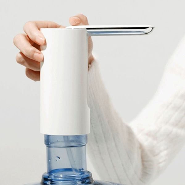 Automatisk dispenser til skrivebord USB C genopladelig trykpumpe hvid